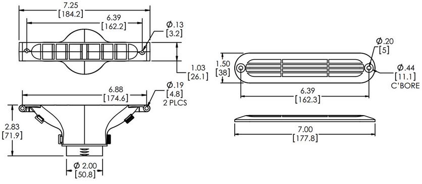 afmetingen Universal AirVents voor ruit ontwaseming