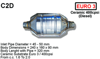 Euro 3 Katalysator voor Diesel (Ovaal)