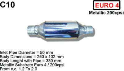 Ronde Sport Kat 200 cellen Ø 50mm (euro 4)