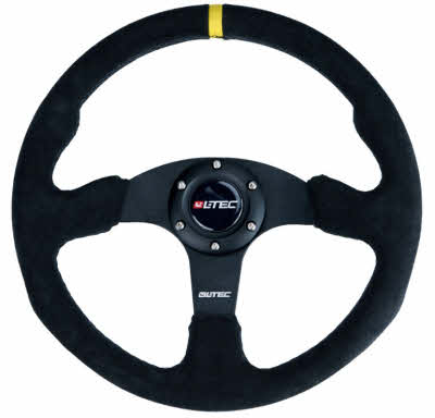 350mm sportstuur vlak suede